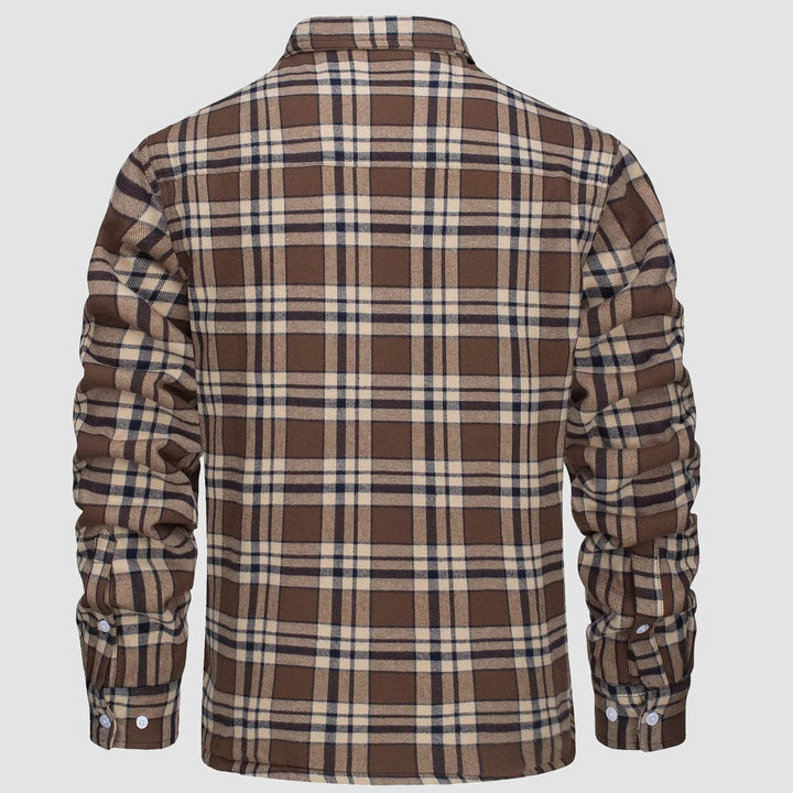🔥Paul™ Hombres Sherpa Camisa Forro Polar Chaqueta de franela con 3 bolsillos Casual Plaid Button Down Abrigo de invierno